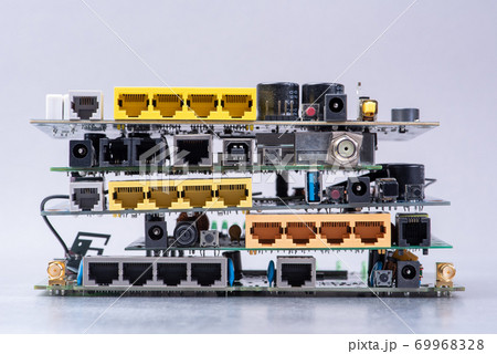 Electronic e-waste recycling industry concept 69968328
