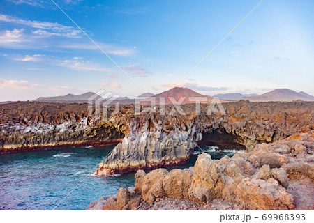 Los Hervideros lava caves in Lanzarote island, Canary 69968393