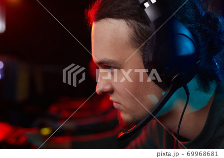 Gamer in headphones Gamer in headphones 69968681