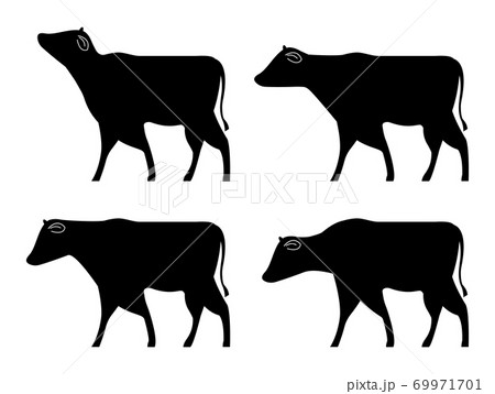 牛のシルエットイラストセット 69971701