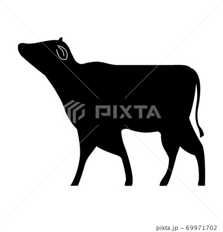 牛のシルエットイラスト 69971702