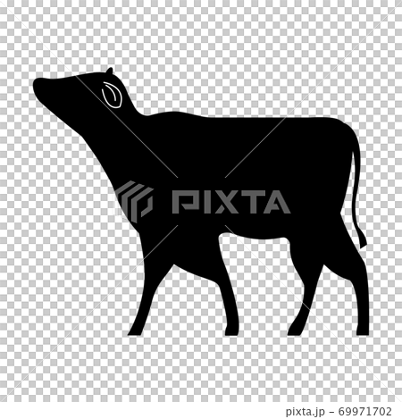 牛剪影圖 69971702