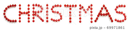 Red Christmas Ball Ornament Building Word Christmas 69971861