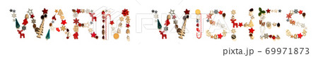 Colorful Christmas Decoration Letter Building Word Warm Wishes Colorful Christmas Decoration Letter Building Word Warm Wishes 69971873