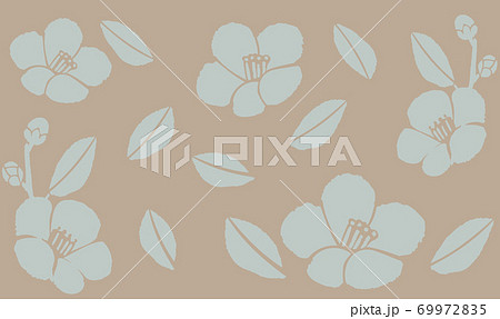 淡い二色の椿イラストのイラスト素材