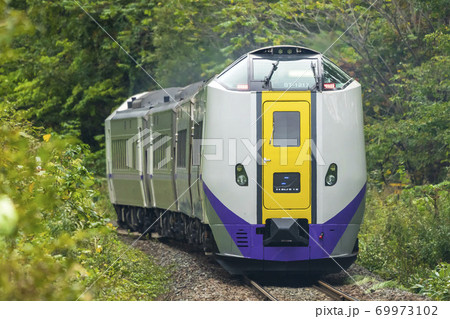 カーブを走る特急とかち (261系）　北海道清水町 69973102