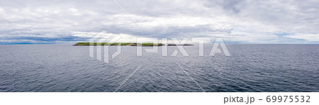 Aerial view of Rathlin O'Birne island in County Donegal, Irleand. 69975532