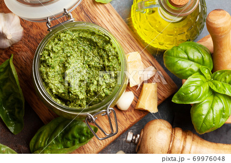 Homemade pesto sauce Homemade pesto sauce 69976048