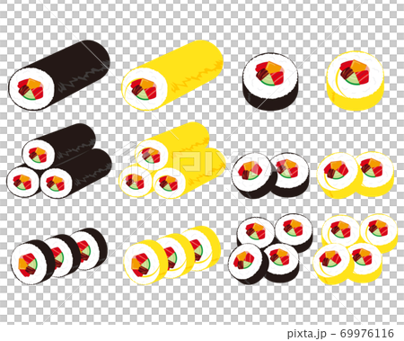 巻き寿司のベクターイラスト 太巻き 恵方巻のイラスト素材