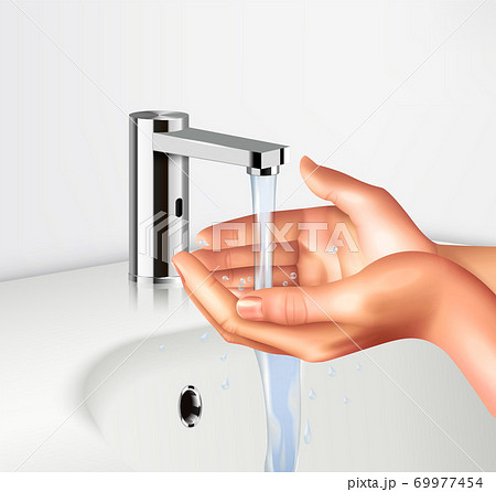 Water Faucet With Washing Hands  69977454