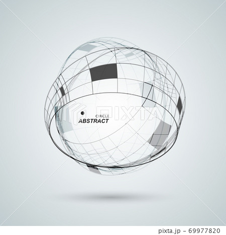 Abstract connect circle design background. Creative abstract shapes 69977820