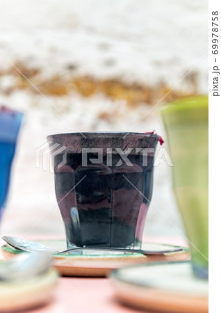 Different Healthy Super Lattes in cafe 69978758