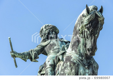 Statue of Prince Eugene of Savoy in front of the Royal Palace Buda in Budapest, Hungary 69980007