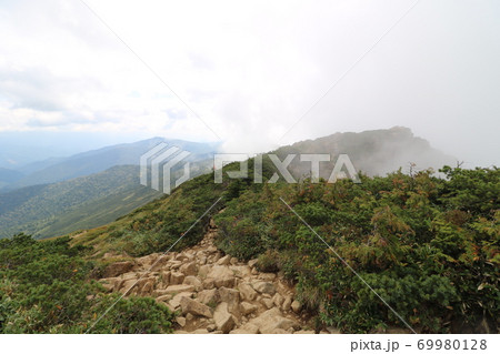 群馬県の至仏山から小至仏山への登山道 群馬県の至仏山から小至仏山への登山道 69980128