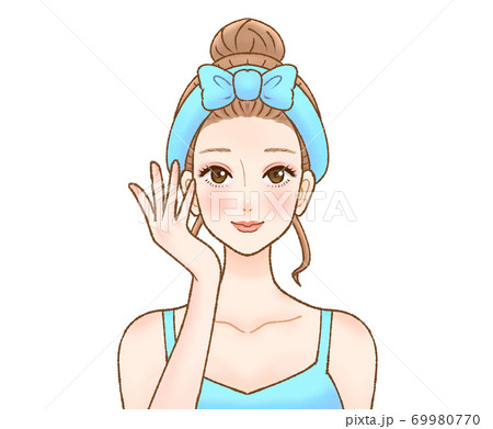 ヘアバンドをつけた女性3のイラスト素材