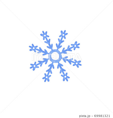 Watercolor snowflake Christmas winter holidays hand drawn symbol of end of the year family celebration, greeting card festive mood simple pattern, invitation, clipart, hand drawn image for print 69981321