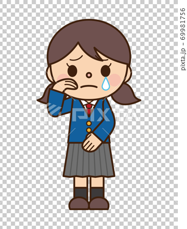 Crying student woman - Stock Illustration [69981756] - PIXTA