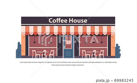 Modern Coffee House Store Empty No People City のイラスト素材
