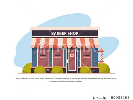 modern barber shop store empty no people city building facade front view barbershop concept 69983268