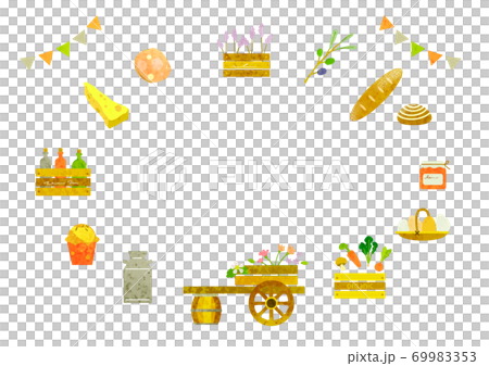 Fashionable farmer's market frame watercolor texture 69983353