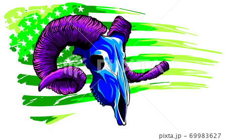tattoo and tshirt design black and white handdrawn goat skull ornament premium vector tattoo and tshirt design black and white handdrawn goat skull ornament premium vector 69983627