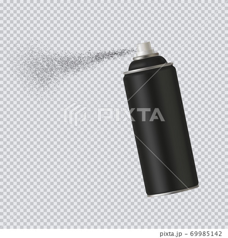 Black spray cans spray paint on transparent background. Vector illustration 69985142