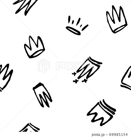 Seamless pattern of doodles hand drawn crowns. Vector illustration Seamless pattern of doodles hand drawn crowns. Vector illustration 69985154