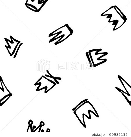Seamless pattern of doodles hand drawn crowns. Vector illustration Seamless pattern of doodles hand drawn crowns. Vector illustration 69985155