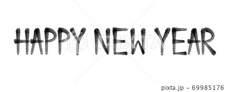 Happy new year graffiti hand lettering, isolated on white background. Vector illustration. 69985176