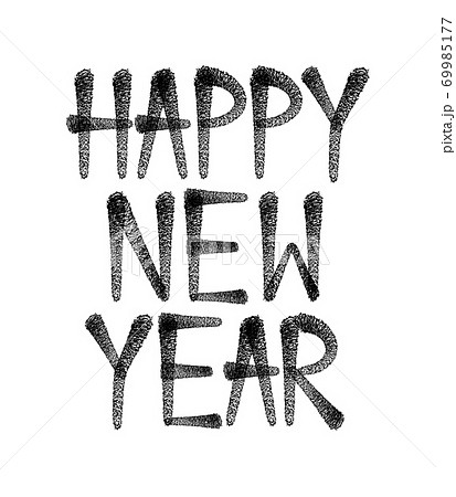 Happy new year graffiti hand lettering, isolated on white background. Vector illustration. 69985177