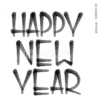 Happy new year graffiti hand lettering, isolated on white background. Vector illustration. 69985178