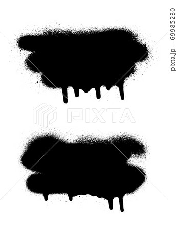 Graffiti spray banner set. Vector spray paint frame. 69985230