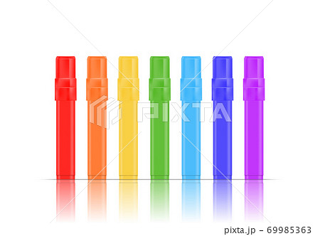 Colorful realistic markers set isolated on white background. Vector illustration Colorful realistic markers set isolated on white background. Vector illustration 69985363