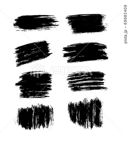 Brush strokes set hand drawn scribble abstract vector illustration. Border design template. 69985409