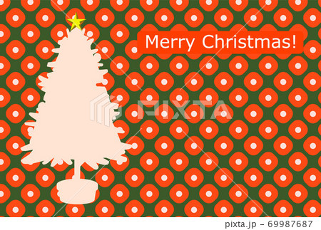 クリスマスカード モミの木 鹿の子絞り クリスマスカード モミの木 鹿の子絞り 69987687