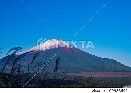 (山梨県)富士山初冠雪 山中湖パノラマ台 朝 (山梨県)富士山初冠雪 山中湖パノラマ台 朝 69988695