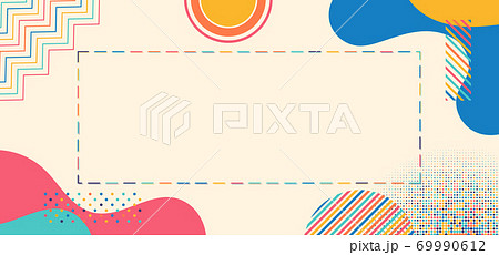 Art style geometric element colorful design dashed line frame Art style geometric element colorful design dashed line frame 69990612