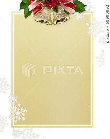 クリスマスのベルとゴールドのフレーム - 複数のバリエーションがあります 69990992