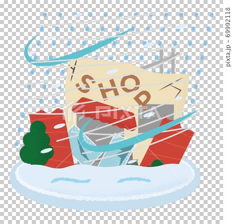 遭受大雪的一家商店的矢量圖 69992118