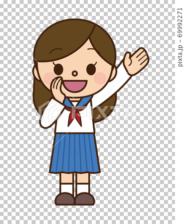 呼ぶ 学生 女性 69992271