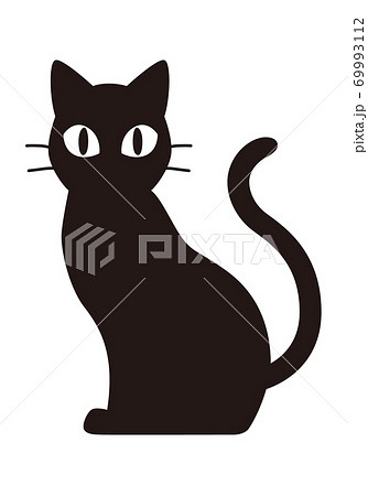 黒猫のシルエットのイラスト素材