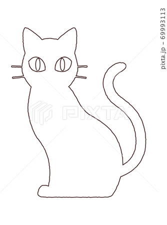 猫のシルエット 白黒のイラスト素材 猫のシルエット 白黒のイラスト素材