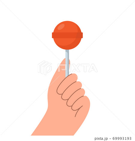 Hand holding a lollipop. 69993193