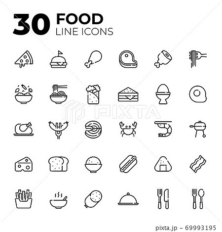 Set of Food icons. 69993195