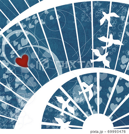 和傘をモチーフにした幾何学模様の背景素材のイラスト素材