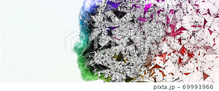 抽象的な人の横顔のクローズアップ 69993966