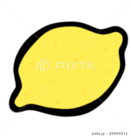 ワンポイントに可愛いシンプルなレモンのイラスト素材