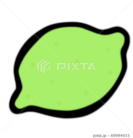 ワンポイントに可愛いシンプルなレモンのイラスト素材