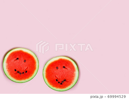 watermelon on pink background,summer concept 69994529