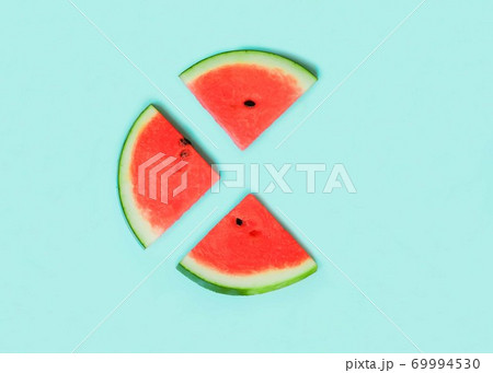watermelon on blue background,summer concept 69994530